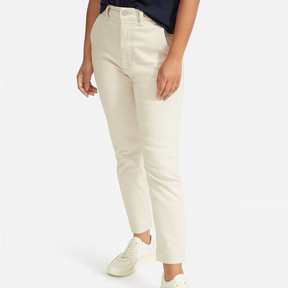 EVERLANE Slim Leg Crop Trouser in Sandstone - Picture 2 of 13
